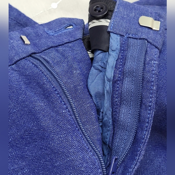 Banana Republic Womens Pants Blue Ankle Crop Avery Mid Rise Linen Size 12 - Picture 5 of 8